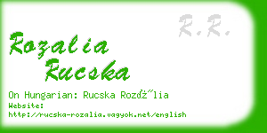 rozalia rucska business card